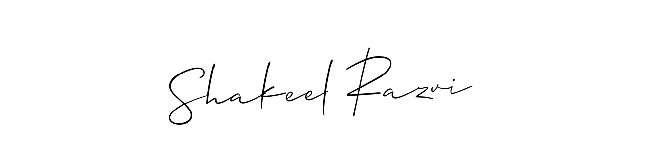 How to make Shakeel Razvi signature? Allison_Script is a professional autograph style. Create handwritten signature for Shakeel Razvi name. Shakeel Razvi signature style 2 images and pictures png