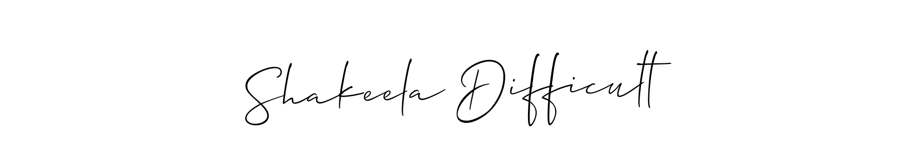 Make a short Shakeela Difficult signature style. Manage your documents anywhere anytime using Allison_Script. Create and add eSignatures, submit forms, share and send files easily. Shakeela Difficult signature style 2 images and pictures png
