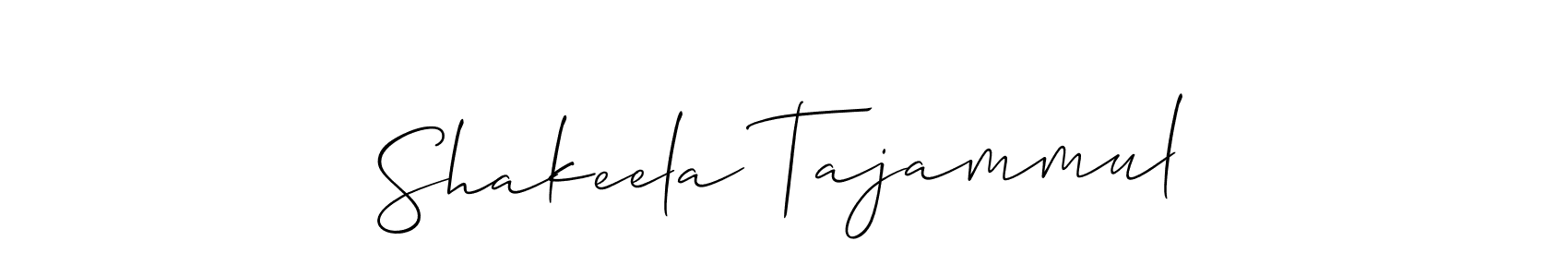 Design your own signature with our free online signature maker. With this signature software, you can create a handwritten (Allison_Script) signature for name Shakeela Tajammul. Shakeela Tajammul signature style 2 images and pictures png