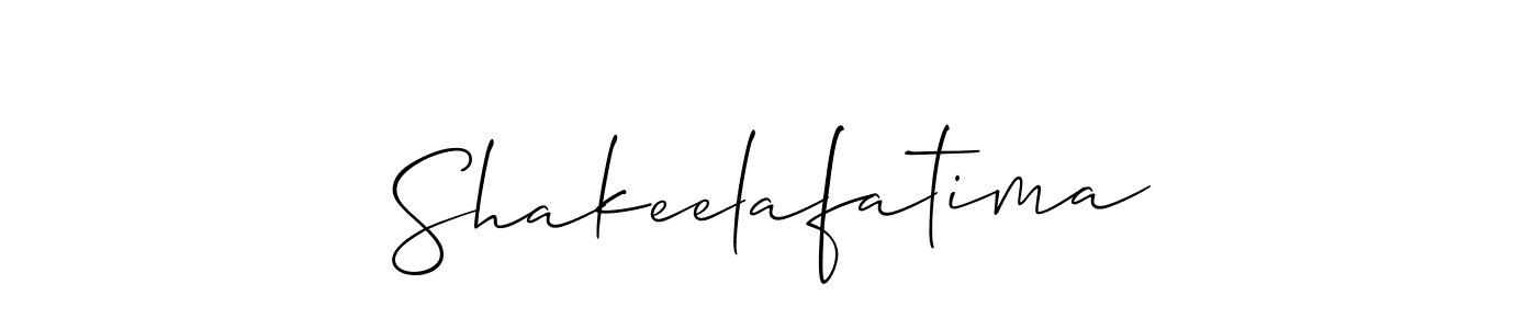 Use a signature maker to create a handwritten signature online. With this signature software, you can design (Allison_Script) your own signature for name Shakeelafatima. Shakeelafatima signature style 2 images and pictures png