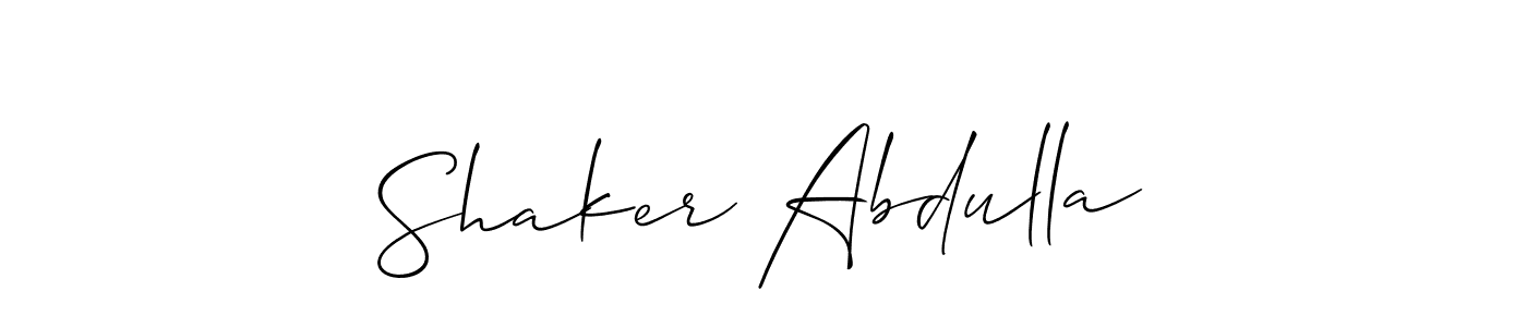 Also we have Shaker Abdulla name is the best signature style. Create professional handwritten signature collection using Allison_Script autograph style. Shaker Abdulla signature style 2 images and pictures png