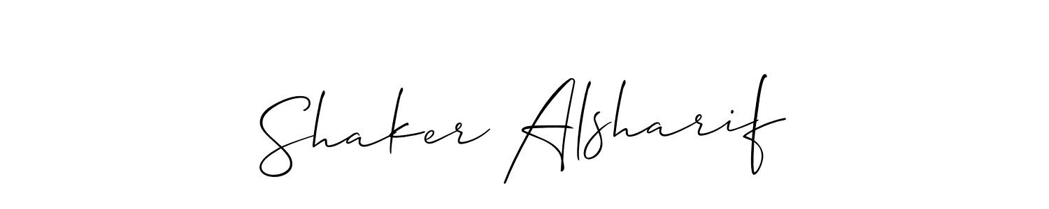 Use a signature maker to create a handwritten signature online. With this signature software, you can design (Allison_Script) your own signature for name Shaker Alsharif. Shaker Alsharif signature style 2 images and pictures png