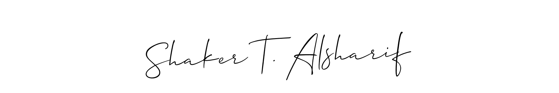 Use a signature maker to create a handwritten signature online. With this signature software, you can design (Allison_Script) your own signature for name Shaker T. Alsharif. Shaker T. Alsharif signature style 2 images and pictures png