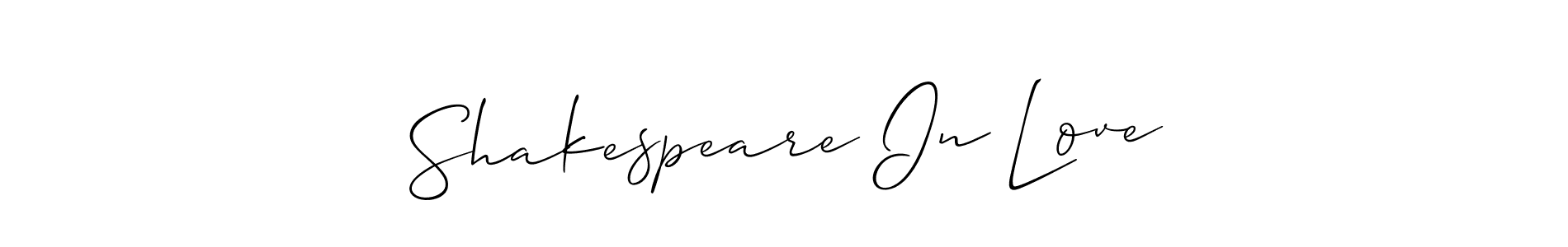 The best way (Allison_Script) to make a short signature is to pick only two or three words in your name. The name Shakespeare In Love include a total of six letters. For converting this name. Shakespeare In Love signature style 2 images and pictures png