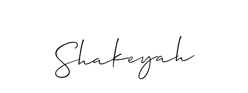 The best way (Allison_Script) to make a short signature is to pick only two or three words in your name. The name Shakeyah include a total of six letters. For converting this name. Shakeyah signature style 2 images and pictures png