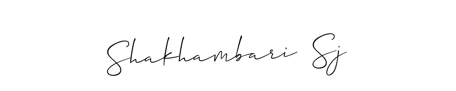 How to Draw Shakhambari  Sj signature style? Allison_Script is a latest design signature styles for name Shakhambari  Sj. Shakhambari  Sj signature style 2 images and pictures png
