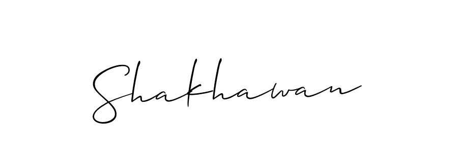 How to make Shakhawan signature? Allison_Script is a professional autograph style. Create handwritten signature for Shakhawan name. Shakhawan signature style 2 images and pictures png