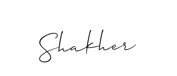Create a beautiful signature design for name Shakher. With this signature (Allison_Script) fonts, you can make a handwritten signature for free. Shakher signature style 2 images and pictures png