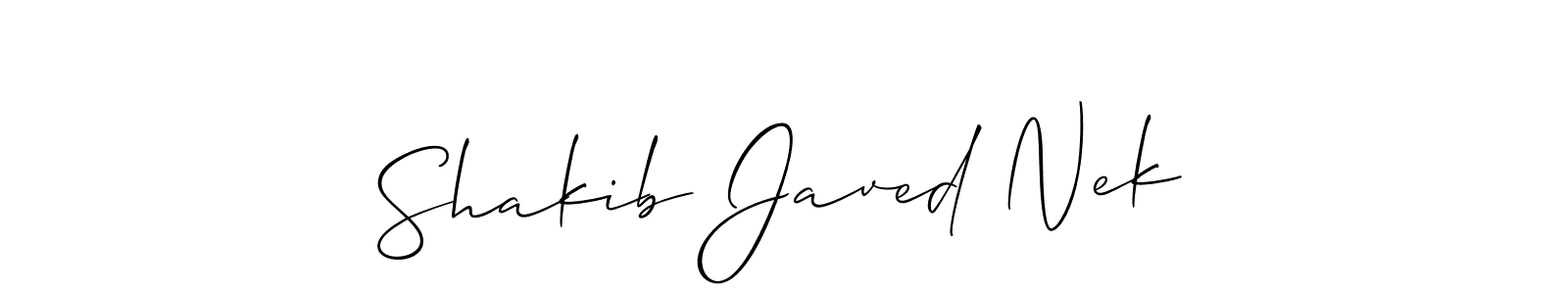 How to Draw Shakib Javed Nek signature style? Allison_Script is a latest design signature styles for name Shakib Javed Nek. Shakib Javed Nek signature style 2 images and pictures png