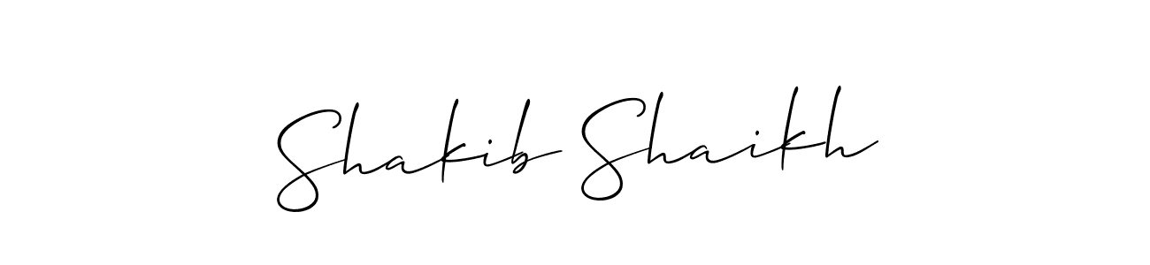 How to make Shakib Shaikh name signature. Use Allison_Script style for creating short signs online. This is the latest handwritten sign. Shakib Shaikh signature style 2 images and pictures png