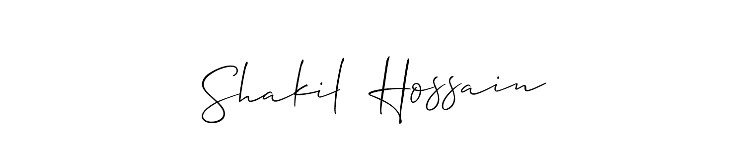 Allison_Script is a professional signature style that is perfect for those who want to add a touch of class to their signature. It is also a great choice for those who want to make their signature more unique. Get Shakil  Hossain name to fancy signature for free. Shakil  Hossain signature style 2 images and pictures png