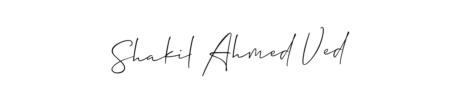 Also we have Shakil Ahmed Ved name is the best signature style. Create professional handwritten signature collection using Allison_Script autograph style. Shakil Ahmed Ved signature style 2 images and pictures png