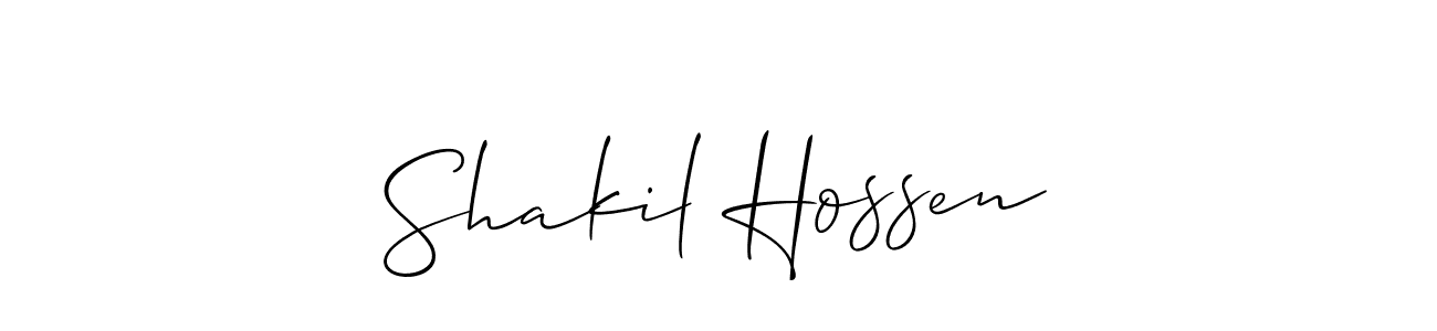 Make a short Shakil Hossen signature style. Manage your documents anywhere anytime using Allison_Script. Create and add eSignatures, submit forms, share and send files easily. Shakil Hossen signature style 2 images and pictures png
