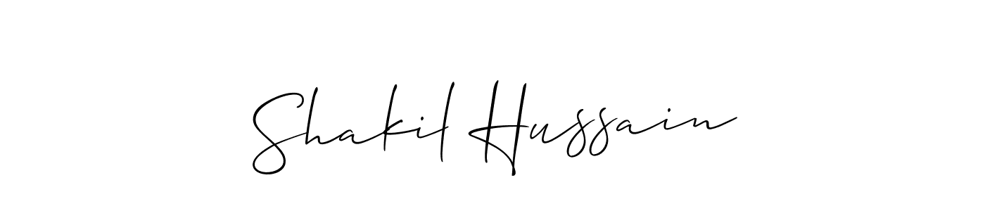 The best way (Allison_Script) to make a short signature is to pick only two or three words in your name. The name Shakil Hussain include a total of six letters. For converting this name. Shakil Hussain signature style 2 images and pictures png