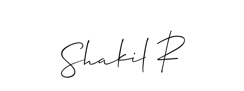 How to Draw Shakil R signature style? Allison_Script is a latest design signature styles for name Shakil R. Shakil R signature style 2 images and pictures png