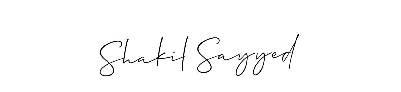 Use a signature maker to create a handwritten signature online. With this signature software, you can design (Allison_Script) your own signature for name Shakil Sayyed. Shakil Sayyed signature style 2 images and pictures png