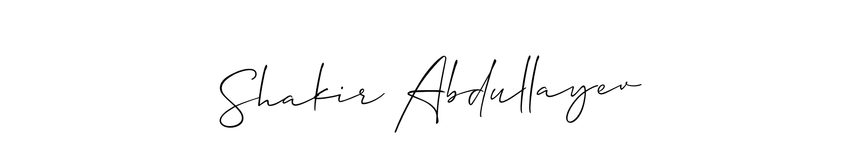 You should practise on your own different ways (Allison_Script) to write your name (Shakir Abdullayev) in signature. don't let someone else do it for you. Shakir Abdullayev signature style 2 images and pictures png