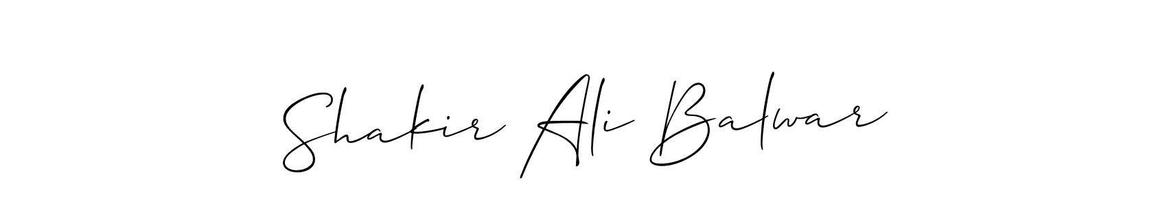 Make a beautiful signature design for name Shakir Ali Balwar. With this signature (Allison_Script) style, you can create a handwritten signature for free. Shakir Ali Balwar signature style 2 images and pictures png
