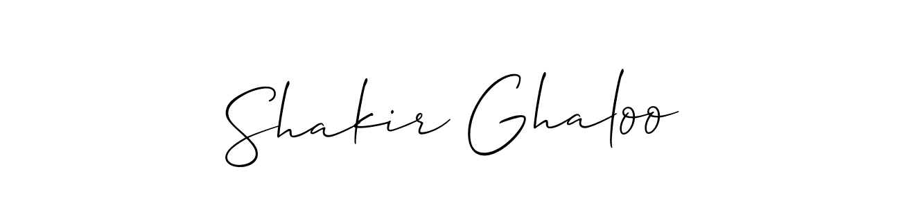 The best way (Allison_Script) to make a short signature is to pick only two or three words in your name. The name Shakir Ghaloo include a total of six letters. For converting this name. Shakir Ghaloo signature style 2 images and pictures png