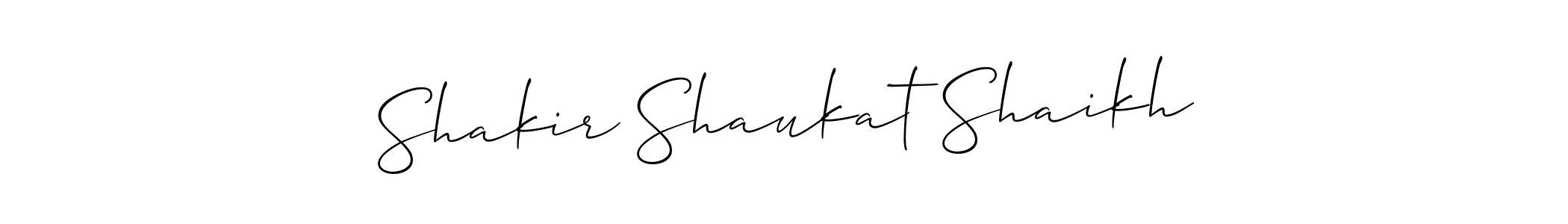 Use a signature maker to create a handwritten signature online. With this signature software, you can design (Allison_Script) your own signature for name Shakir Shaukat Shaikh. Shakir Shaukat Shaikh signature style 2 images and pictures png