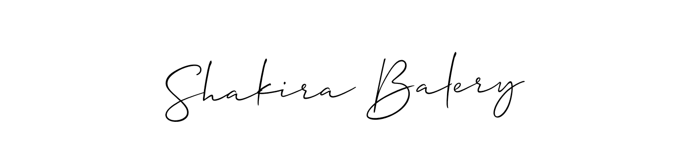 Create a beautiful signature design for name Shakira Balery. With this signature (Allison_Script) fonts, you can make a handwritten signature for free. Shakira Balery signature style 2 images and pictures png