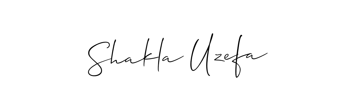 You should practise on your own different ways (Allison_Script) to write your name (Shakla Uzefa) in signature. don't let someone else do it for you. Shakla Uzefa signature style 2 images and pictures png