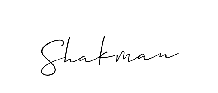 Create a beautiful signature design for name Shakman. With this signature (Allison_Script) fonts, you can make a handwritten signature for free. Shakman signature style 2 images and pictures png