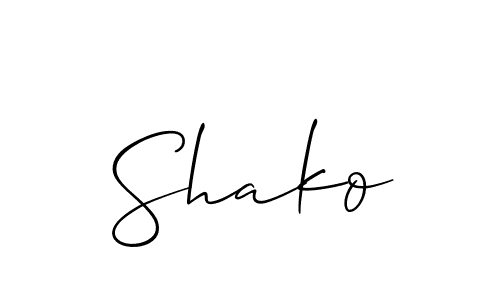 How to make Shako signature? Allison_Script is a professional autograph style. Create handwritten signature for Shako name. Shako signature style 2 images and pictures png