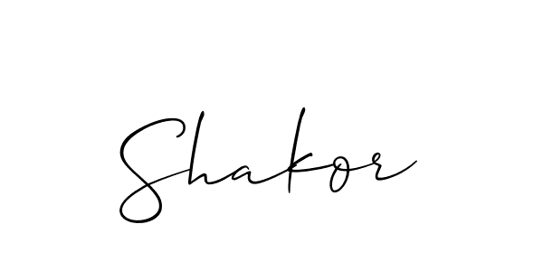 Make a beautiful signature design for name Shakor. With this signature (Allison_Script) style, you can create a handwritten signature for free. Shakor signature style 2 images and pictures png