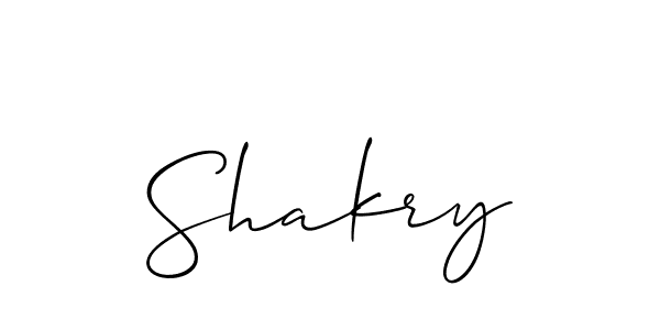 Use a signature maker to create a handwritten signature online. With this signature software, you can design (Allison_Script) your own signature for name Shakry. Shakry signature style 2 images and pictures png