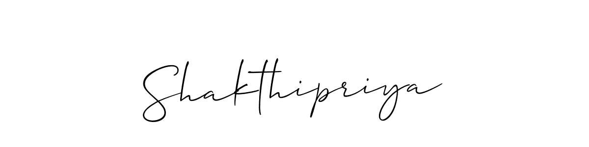 How to make Shakthipriya name signature. Use Allison_Script style for creating short signs online. This is the latest handwritten sign. Shakthipriya signature style 2 images and pictures png