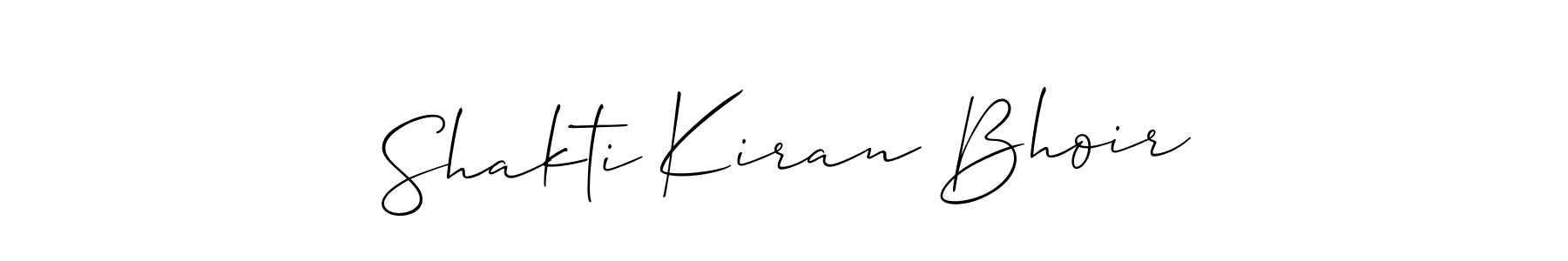 It looks lik you need a new signature style for name Shakti Kiran Bhoir. Design unique handwritten (Allison_Script) signature with our free signature maker in just a few clicks. Shakti Kiran Bhoir signature style 2 images and pictures png