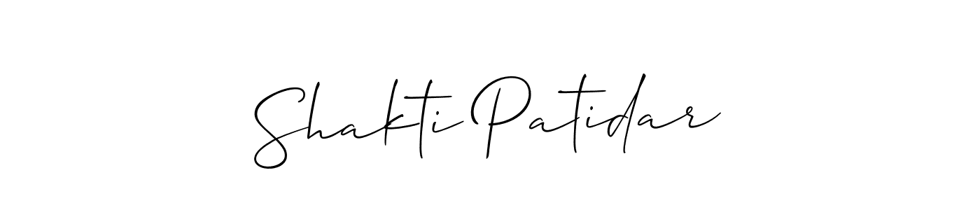 Shakti Patidar stylish signature style. Best Handwritten Sign (Allison_Script) for my name. Handwritten Signature Collection Ideas for my name Shakti Patidar. Shakti Patidar signature style 2 images and pictures png