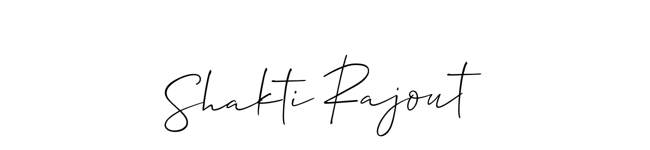 Design your own signature with our free online signature maker. With this signature software, you can create a handwritten (Allison_Script) signature for name Shakti Rajout. Shakti Rajout signature style 2 images and pictures png
