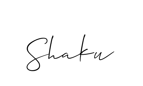 Design your own signature with our free online signature maker. With this signature software, you can create a handwritten (Allison_Script) signature for name Shaku. Shaku signature style 2 images and pictures png