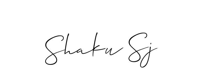 Create a beautiful signature design for name Shaku Sj. With this signature (Allison_Script) fonts, you can make a handwritten signature for free. Shaku Sj signature style 2 images and pictures png
