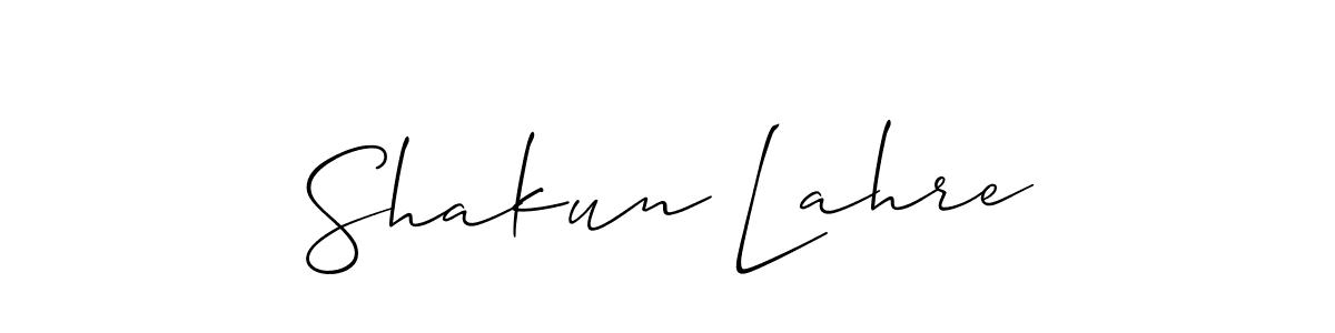 Make a beautiful signature design for name Shakun Lahre. With this signature (Allison_Script) style, you can create a handwritten signature for free. Shakun Lahre signature style 2 images and pictures png