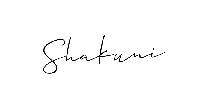 How to Draw Shakuni signature style? Allison_Script is a latest design signature styles for name Shakuni. Shakuni signature style 2 images and pictures png