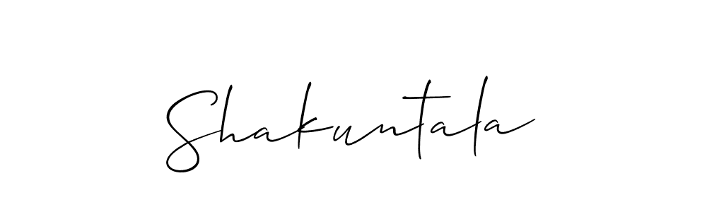 Design your own signature with our free online signature maker. With this signature software, you can create a handwritten (Allison_Script) signature for name Shakuntala. Shakuntala signature style 2 images and pictures png