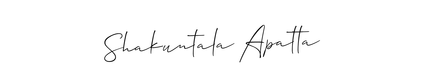 How to make Shakuntala Apatta name signature. Use Allison_Script style for creating short signs online. This is the latest handwritten sign. Shakuntala Apatta signature style 2 images and pictures png