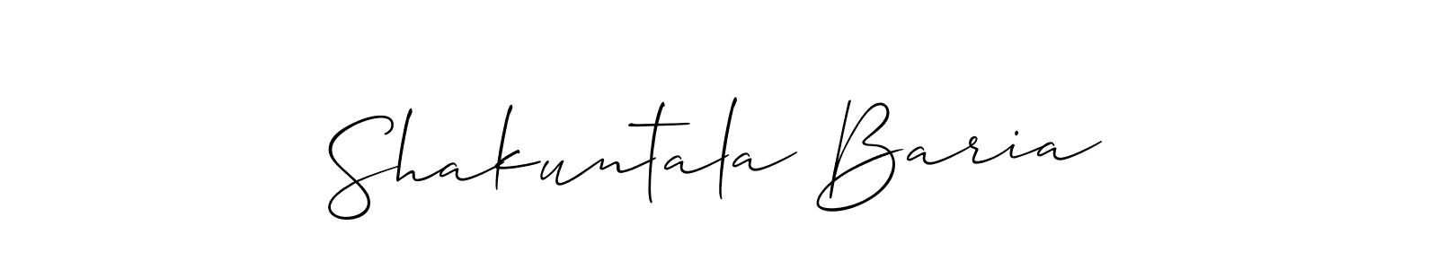 Make a beautiful signature design for name Shakuntala Baria. With this signature (Allison_Script) style, you can create a handwritten signature for free. Shakuntala Baria signature style 2 images and pictures png