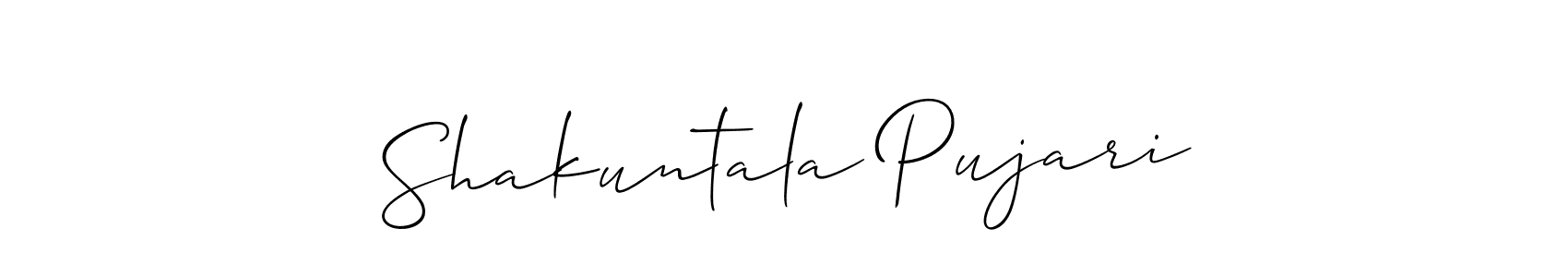 How to make Shakuntala Pujari signature? Allison_Script is a professional autograph style. Create handwritten signature for Shakuntala Pujari name. Shakuntala Pujari signature style 2 images and pictures png
