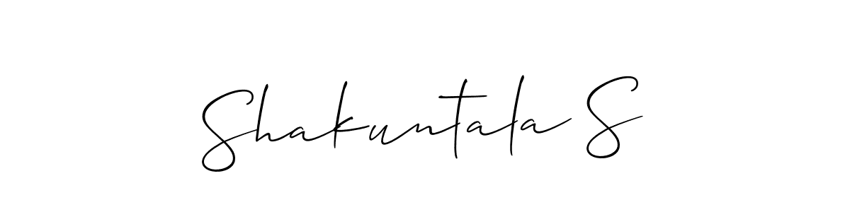 It looks lik you need a new signature style for name Shakuntala S. Design unique handwritten (Allison_Script) signature with our free signature maker in just a few clicks. Shakuntala S signature style 2 images and pictures png