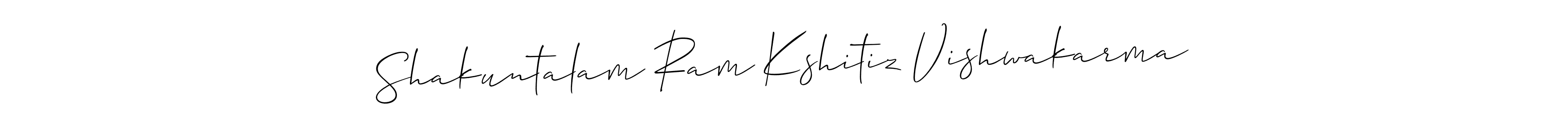 Also You can easily find your signature by using the search form. We will create Shakuntalam Ram Kshitiz Vishwakarma name handwritten signature images for you free of cost using Allison_Script sign style. Shakuntalam Ram Kshitiz Vishwakarma signature style 2 images and pictures png