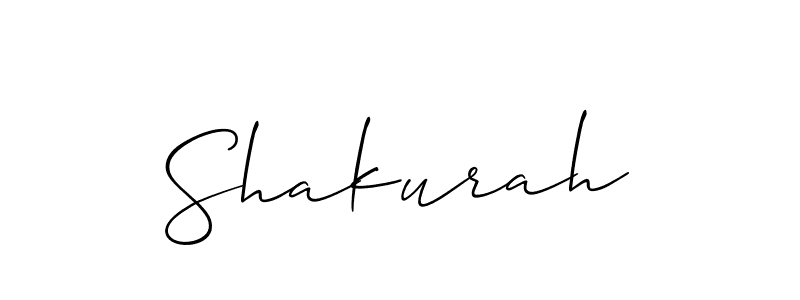 Design your own signature with our free online signature maker. With this signature software, you can create a handwritten (Allison_Script) signature for name Shakurah. Shakurah signature style 2 images and pictures png