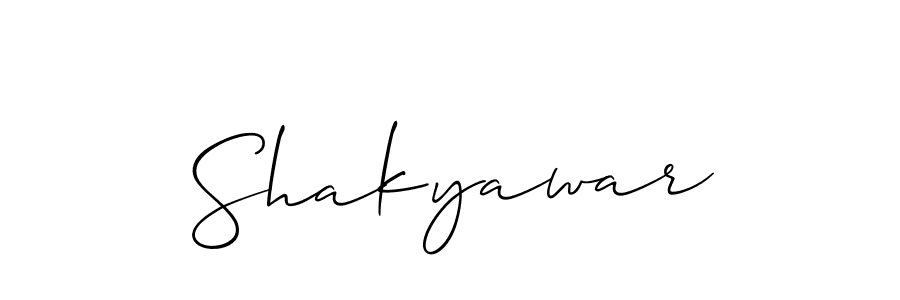 How to make Shakyawar signature? Allison_Script is a professional autograph style. Create handwritten signature for Shakyawar name. Shakyawar signature style 2 images and pictures png