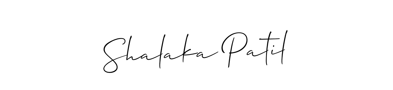 Make a beautiful signature design for name Shalaka Patil. With this signature (Allison_Script) style, you can create a handwritten signature for free. Shalaka Patil signature style 2 images and pictures png