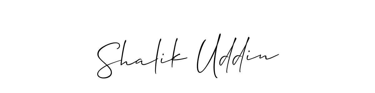 Allison_Script is a professional signature style that is perfect for those who want to add a touch of class to their signature. It is also a great choice for those who want to make their signature more unique. Get Shalik Uddin name to fancy signature for free. Shalik Uddin signature style 2 images and pictures png