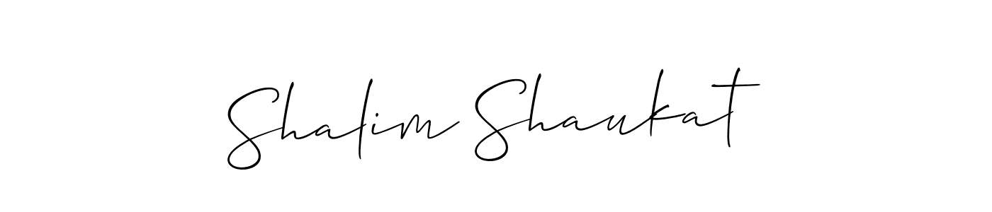 How to make Shalim Shaukat name signature. Use Allison_Script style for creating short signs online. This is the latest handwritten sign. Shalim Shaukat signature style 2 images and pictures png