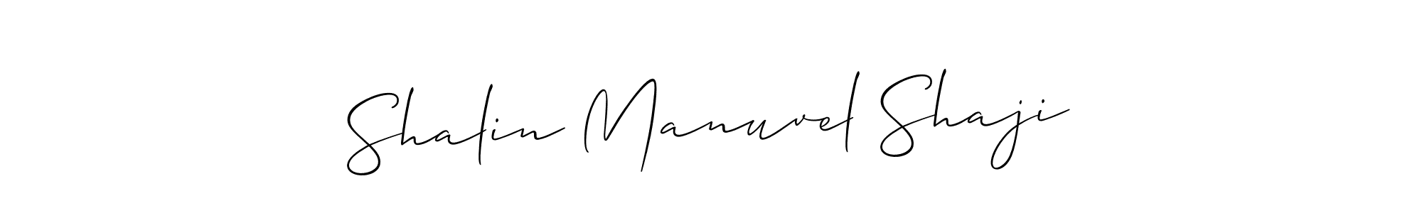 if you are searching for the best signature style for your name Shalin Manuvel Shaji. so please give up your signature search. here we have designed multiple signature styles  using Allison_Script. Shalin Manuvel Shaji signature style 2 images and pictures png